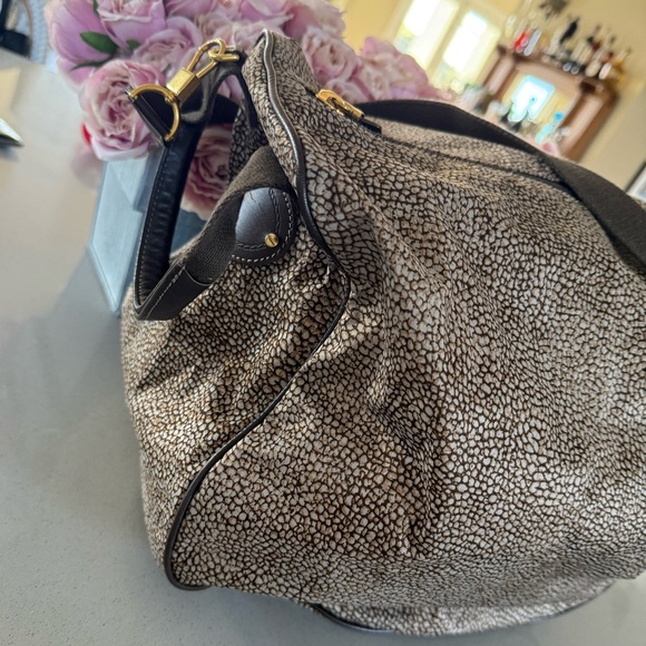 Borbonese shoulder bag tote w/ pouch quail pattern excellent condition - Picture 11 of 16